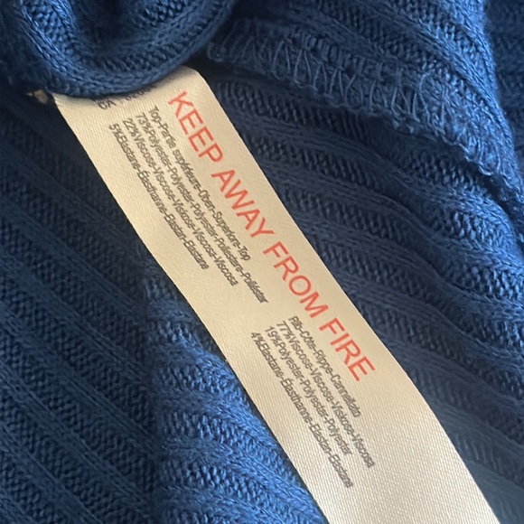 FP Beach Free People Last Call Mini Dress in Blue Asymmetric Drop shoulder Sz M - Picture 9 of 16